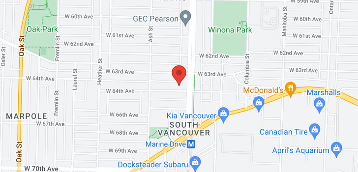 map of 531 W 64TH AVENUE